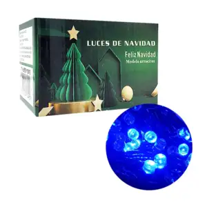 Serie de cable negro de 15m con 300 luces navideñas en modelo de arro…