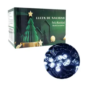 Serie de cable negro de 20m con 400 luces navideñas en modelo de arro…
