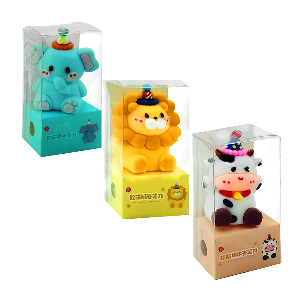 Sacapunta con forma de animal+ borrador pequeño rectangular, variedad…