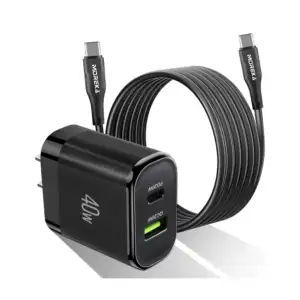 Combo cargador moreka con puerto usb-tipo c y cable tipo c a tipo c /…