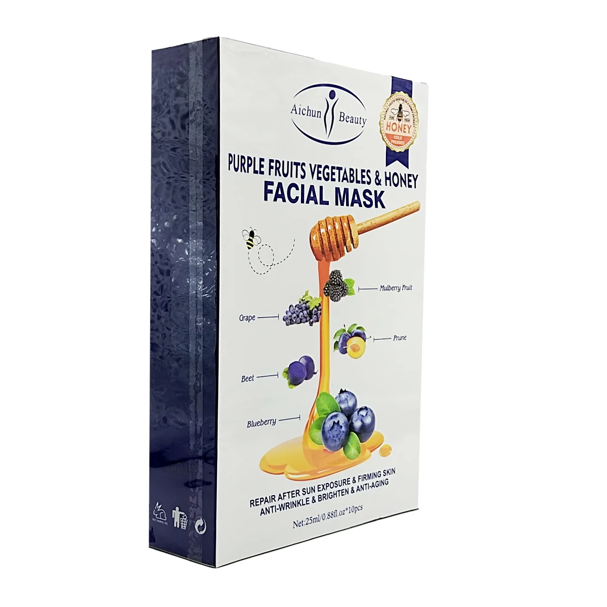 Caja 10 mascarillas hidratantes faciales con extracto de frutos morad…