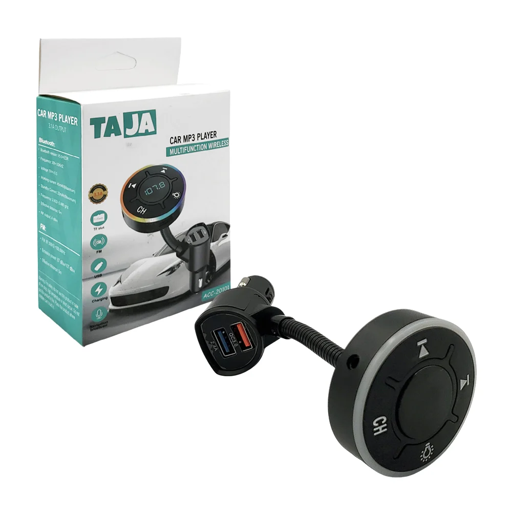 Transmisor bluetooth circular con radio mp3, 4 puertos usb, diseño fl…