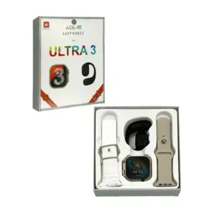 Smart watch ultra 3 con 2 correas intercambiables y audífono inalámbr…