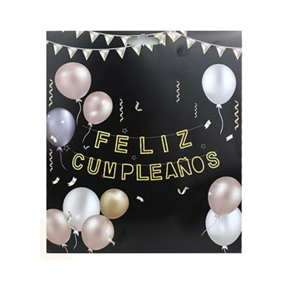 Banner letrero feliz cumpleaños de 15 piezas con diseño tipo brillant…