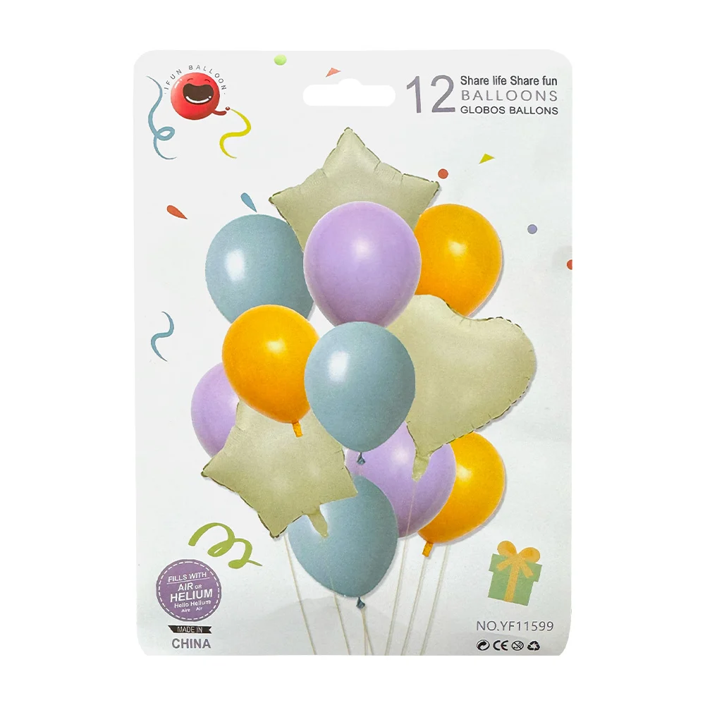 Set decorativo de 12 globos, 9 globos de látex y 3 globos metálicos f…