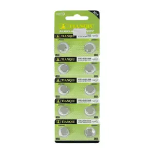 Blíster con 10 pilas baterías alcalinas tianqiu de ag9 y 1.5v / lr936…
