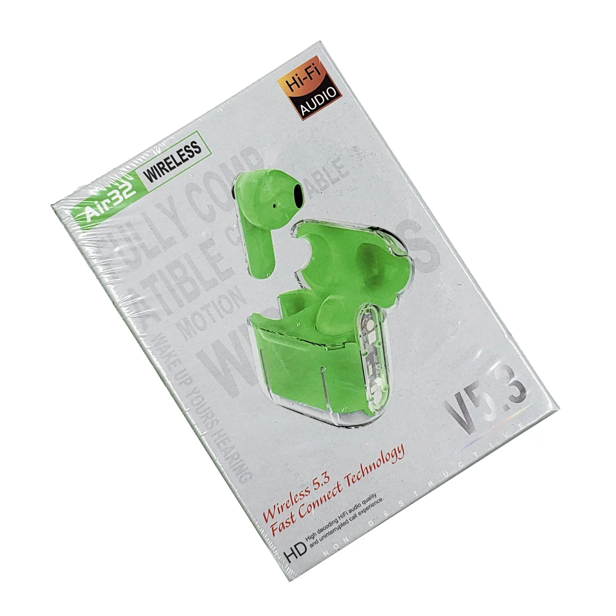 Audífonos inalámbricos tipo earphones con estuche de carga translúcid…