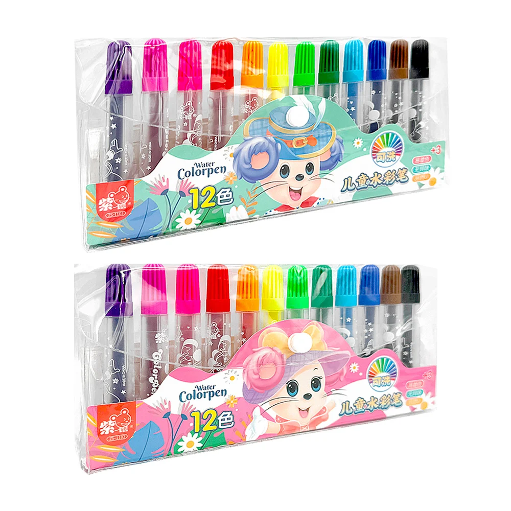 Paquete con 12 marcadores - plumines escolares de colores / ar395 / z…