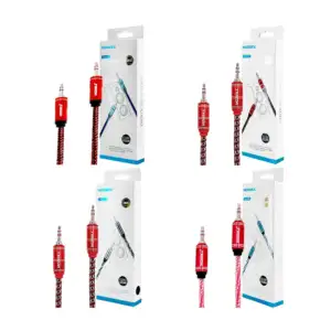 Cable auxiliar jack 3.5 moreka de 1500mm y diseño de rayas