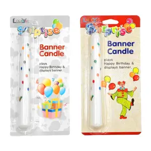 Blíster con vela sorpresa de cumpleaños y mini letrero - pancarta sor…
