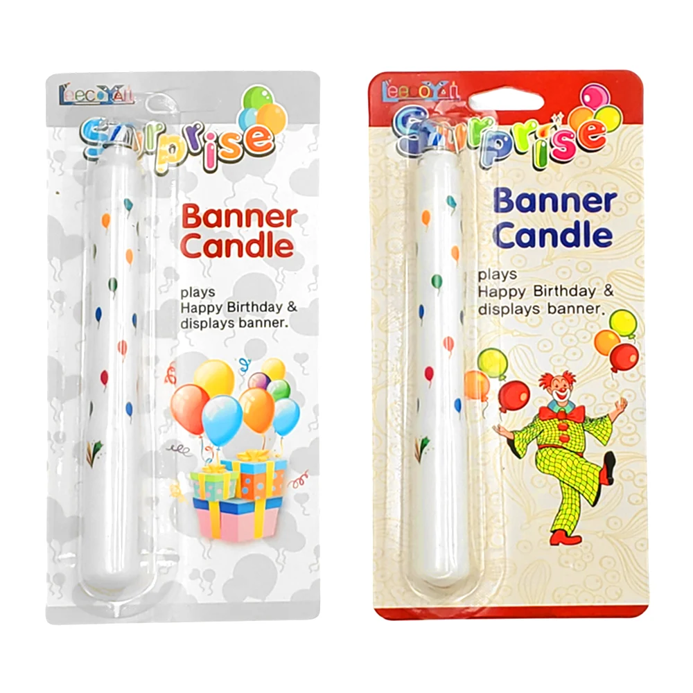 Blíster con vela sorpresa de cumpleaños y mini letrero - pancarta sor…