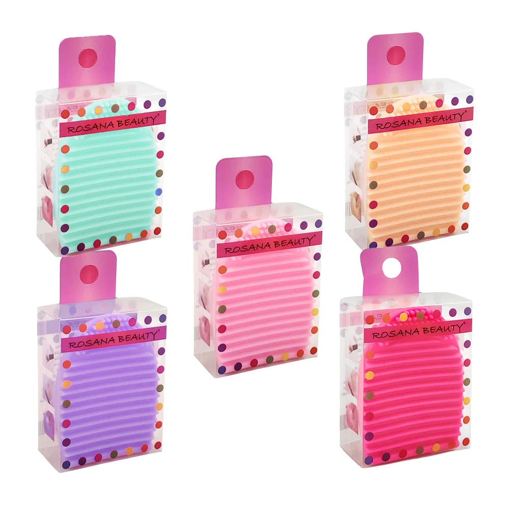 1pza Mini limpiador para brochas de silicona en forma de medio huevo,…