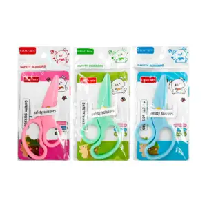 Tijeras infantiles color liso de seguridad para papel o cartón con pu…