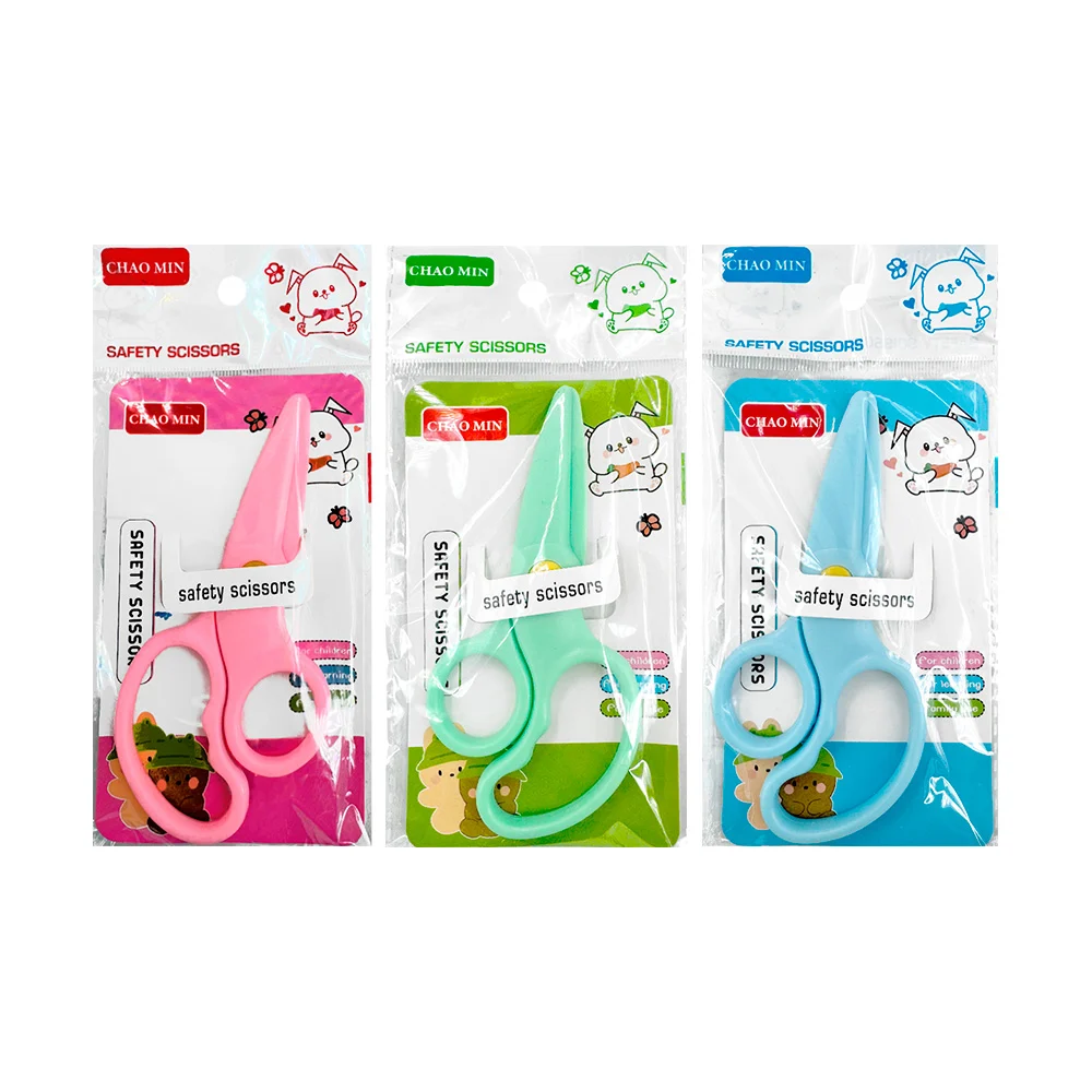 Tijeras infantiles color liso de seguridad para papel o cartón con pu…
