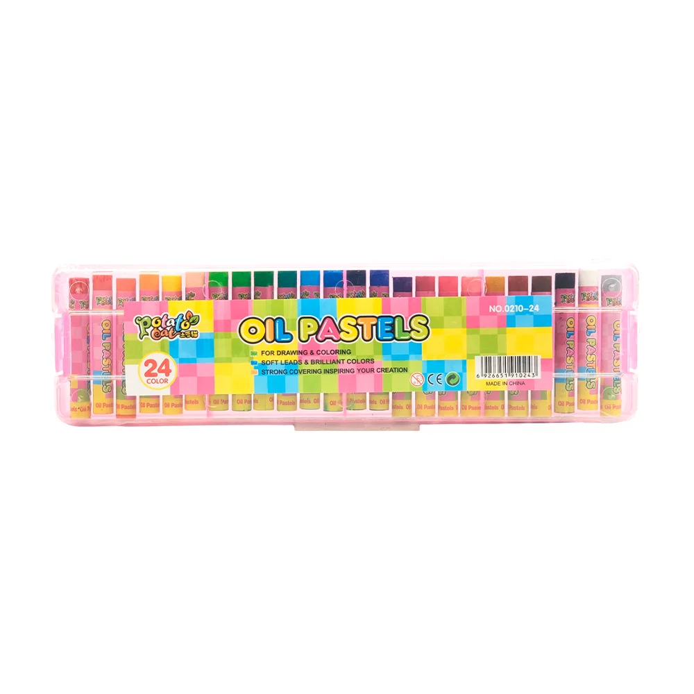 Estuche con 24 crayones de aceite, en colores pasteles para dibujar /…