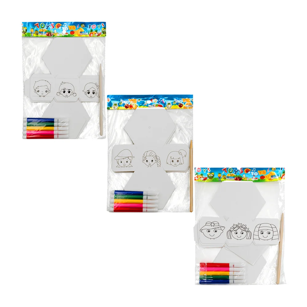 Set de papel - dibujo rotativo con 3 plantillas de personajes animado…