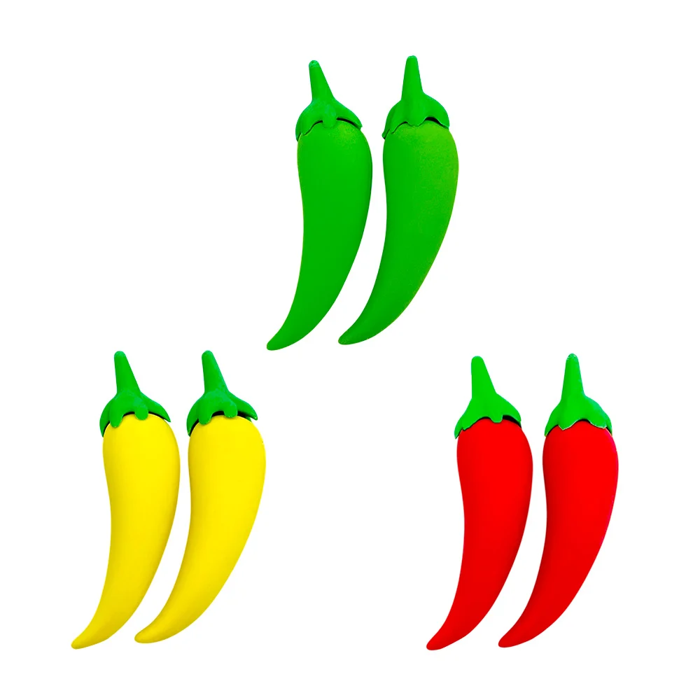Par de borradores para lápiz con forma de chile - jalapeño, variedad …