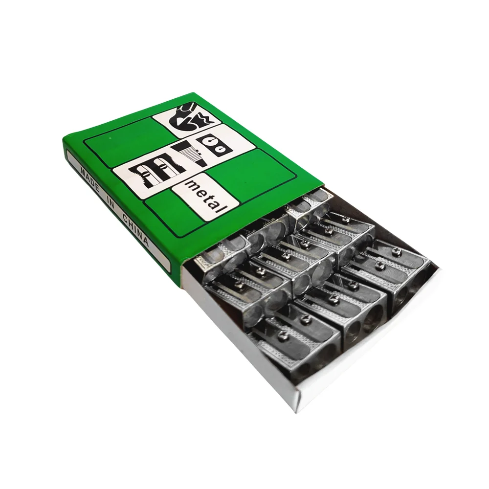 Caja con 12 sacapuntas metálicos de doble orificio / metal / b8864 / …