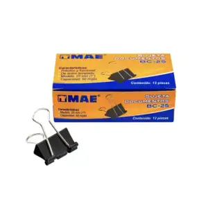Caja con 12 sujeta documentos mae, 25mm / bc-25