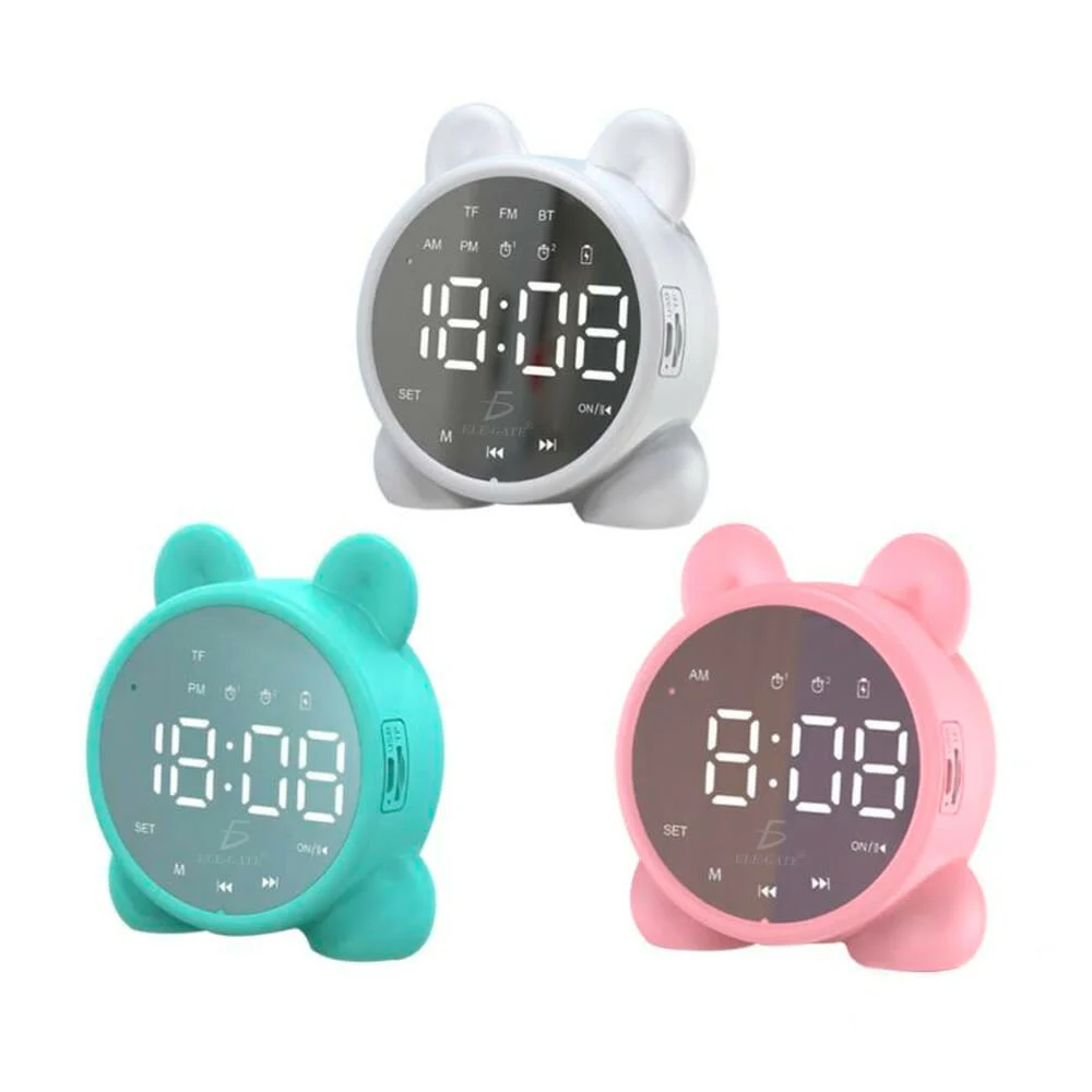 Reloj despertador bocina bluetooth ele-gate con luz y función espejo,…