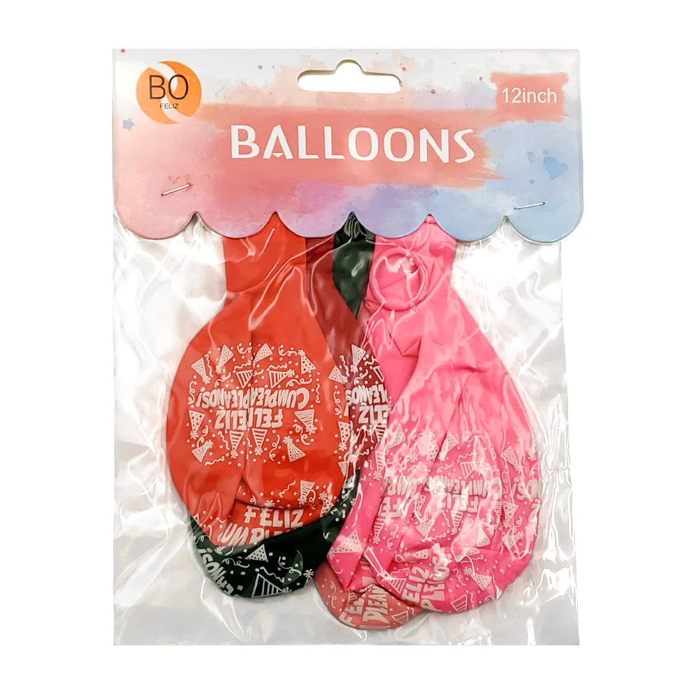 Paquete con 6 globos de colores lisos surtidos, 12 pulgadas con estam…
