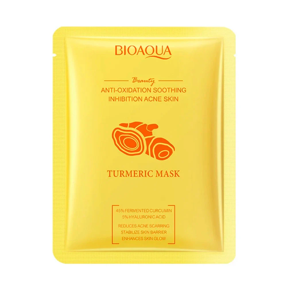 1pza mascarilla bioaqua con extracto de curcuma y ácido hialurónico a…