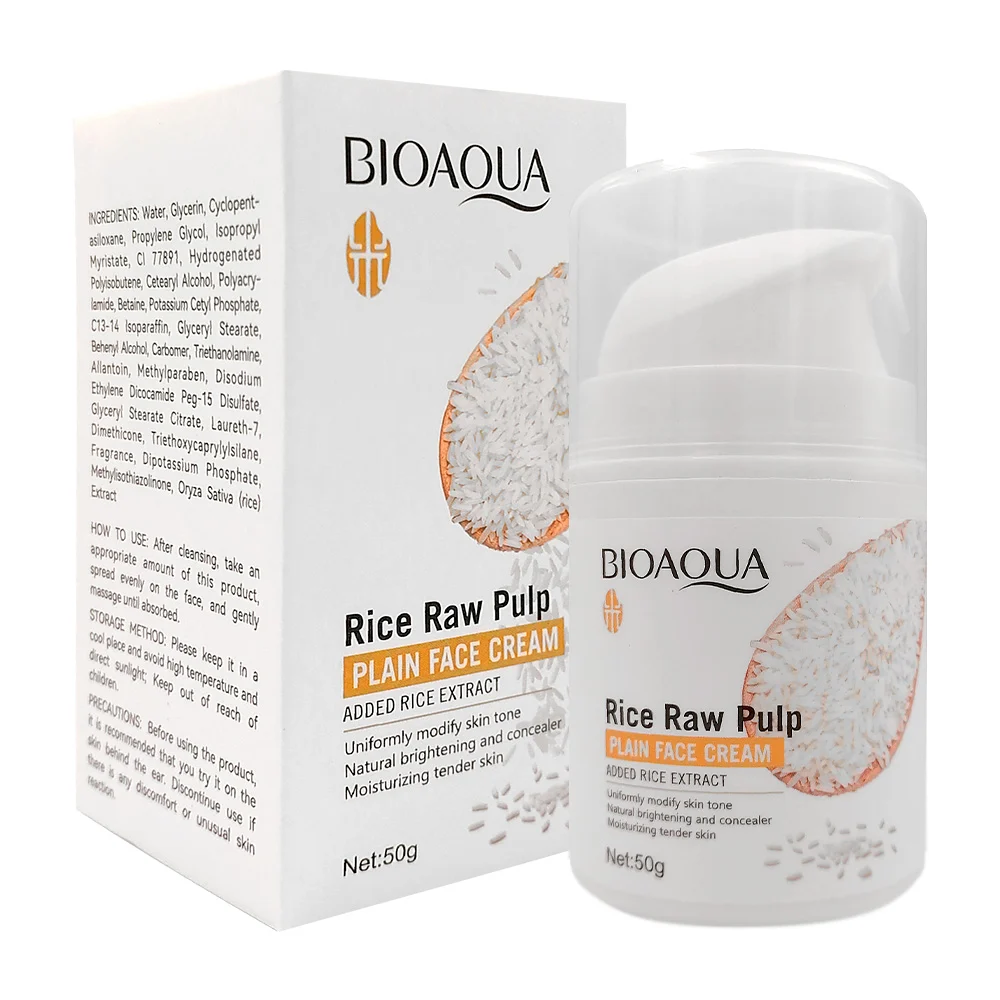 Crema facial aclaradora bioaqua con extracto de pulpa de arroz, 50g /…