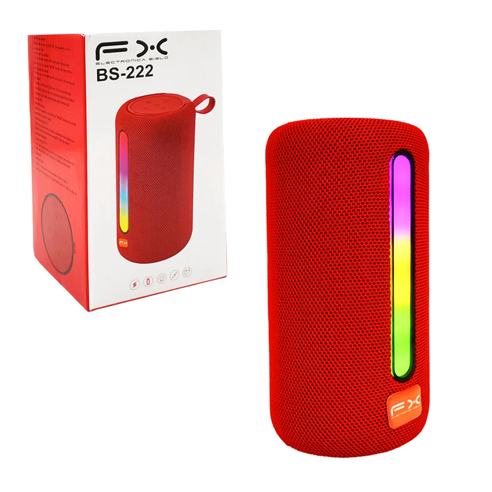 Bocina cilíndrica pequeña bluetooth, sonido 360, luces rgb, entrada u…
