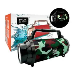 Bocina fx pequeña en forma de cilindro bluetooth, recargable con lint…