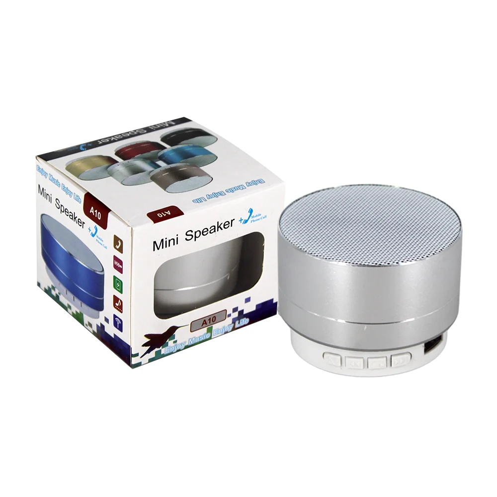Mini bocina bluetooth portátil con diseño metálico, variedad de color…