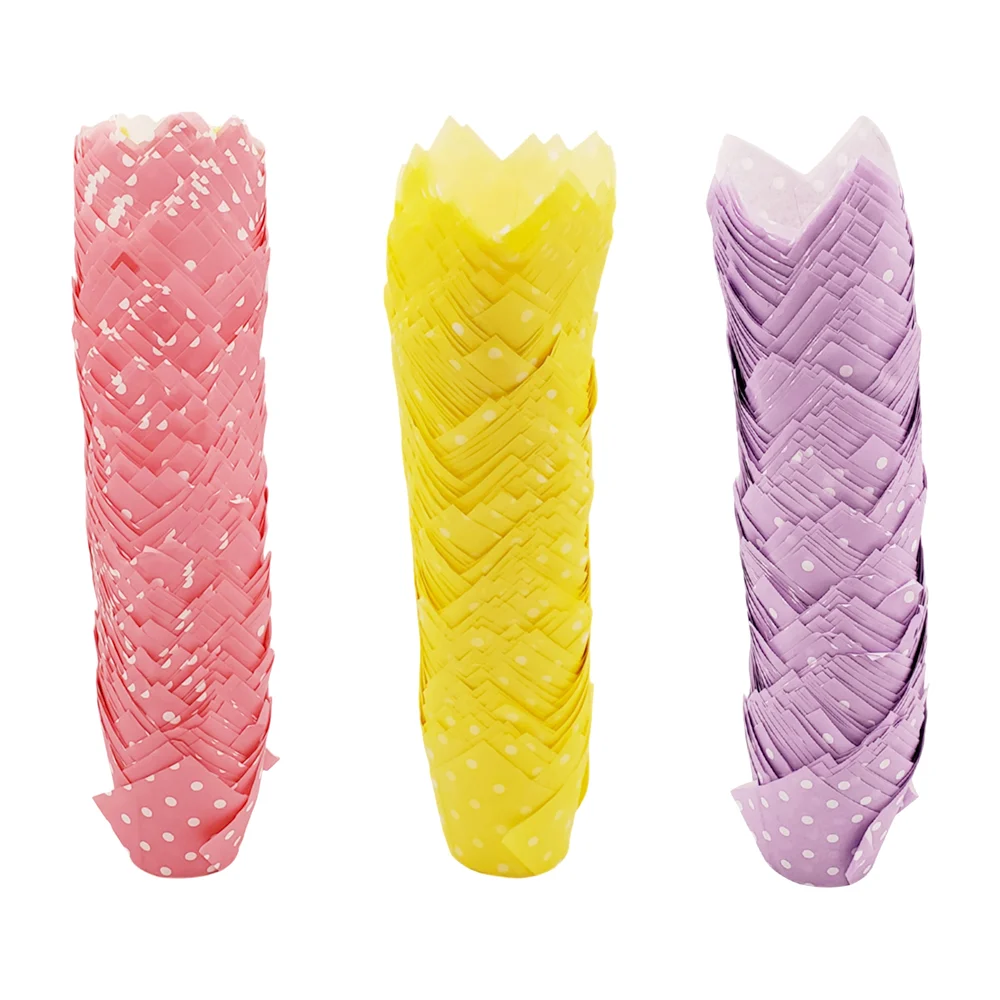 Paquete grande de 200 capacillos para cupcake con estampado de puntos…