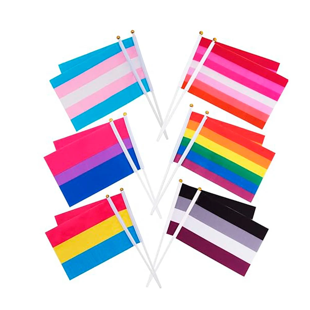 1pza bandera pequeña con estampado de la comunidad LGBQT+ 14x21cm var…