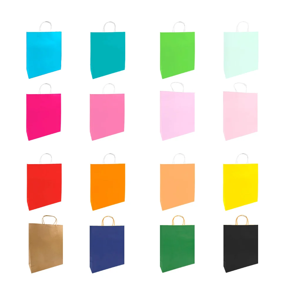 1pza Bolsa de papel extra grande para regalo en color liso y agarrade…