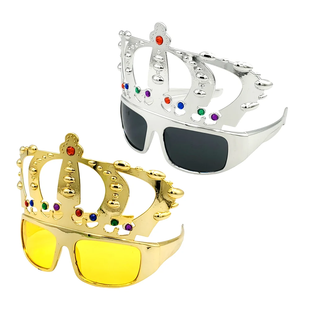 1pza lentes para fiesta con forma de corona y efecto metálico, varied…