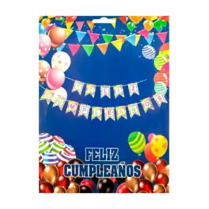 Banderín de 15 pzas con letras individuales para formar frase felíz c…