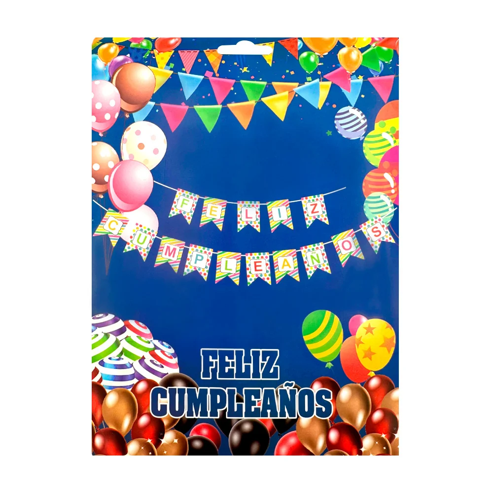 Banderín de 15 pzas con letras individuales para formar frase felíz c…