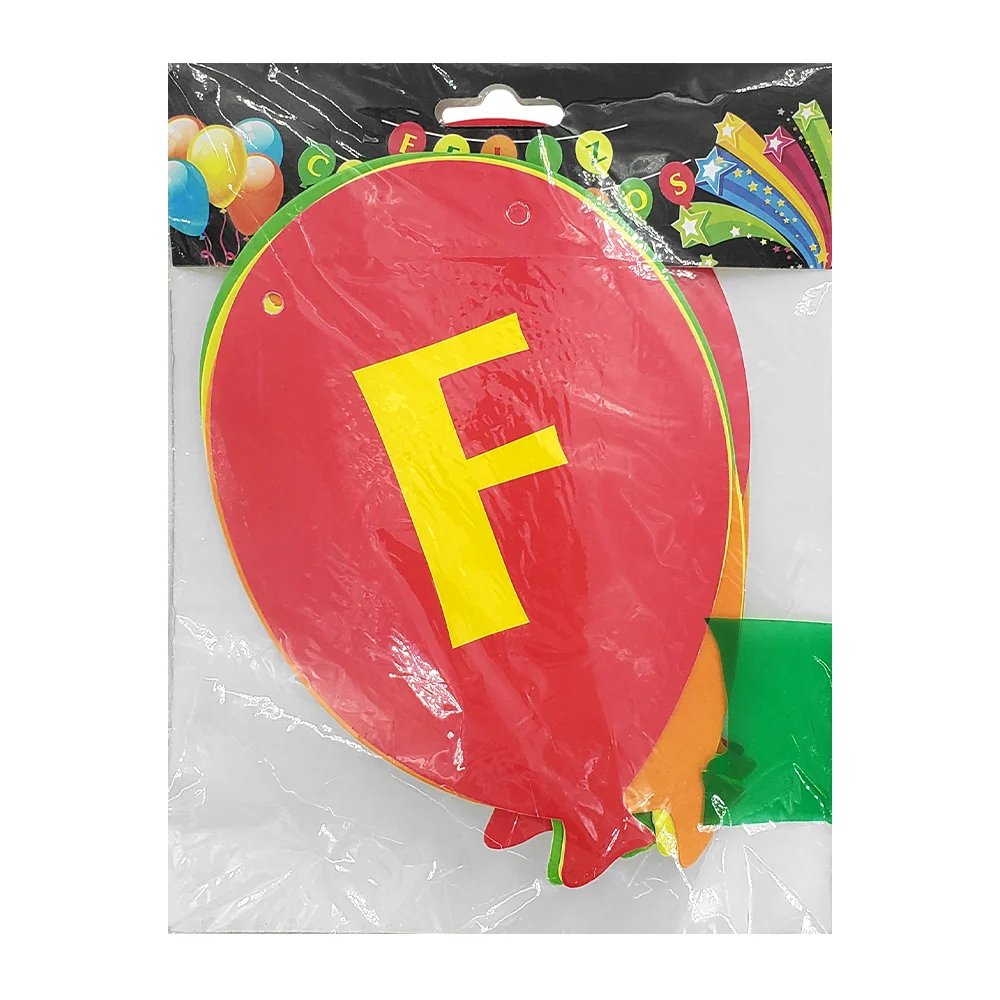 Banderín neón con frase feliz cumpleaños de 15 piezas en forma de glo…