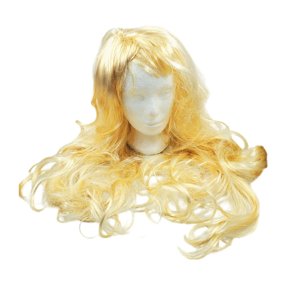 Peluca larga en tono rubio dorado para disfraz de halloween, 90cm / b…