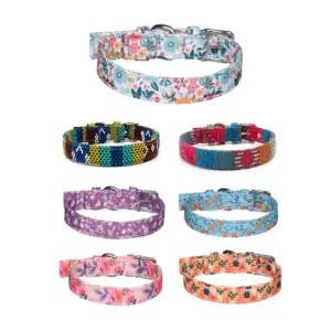 Collar para mascota de talla mediana con diseño de flores, variedad d…