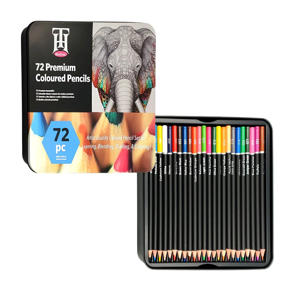 Estuche metálico con 72 lápices de colores profesionales de alta pigm…