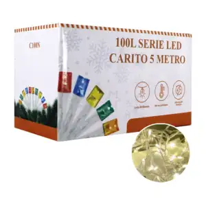 Serie de cable transparente, 5 metros con 100 luces led de tono cálid…