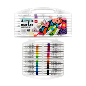 Estuche con 36 plumones acrílicos de colores / acrylic marker / 3303-…
