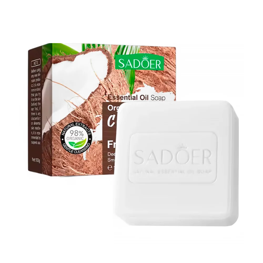 Jabón pequeño con extracto de aceite de coco para el cuidado y tratam…