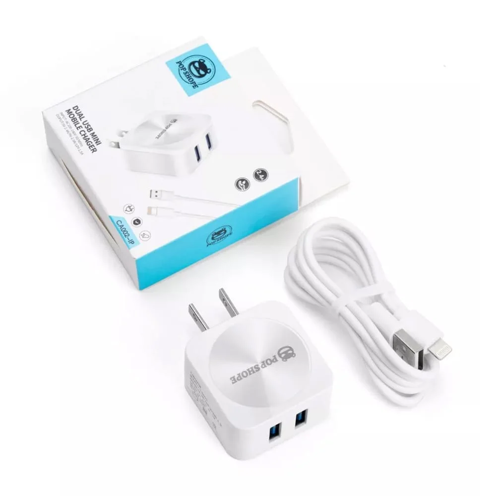 Combo cargador con 2 puertos usb y cable con entrada usb a lightning,…