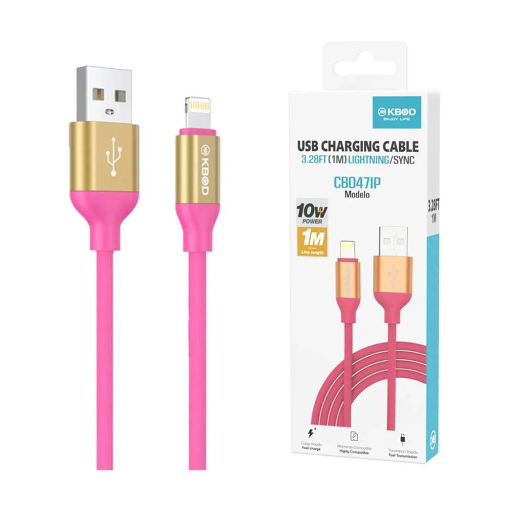 Cable ip, usb a lightning, 1m con bordes metálicos, capacidad de 10w …