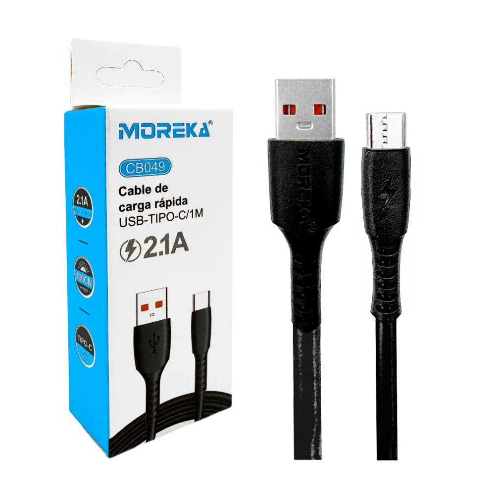 Cable cargador moreka de carga rápida 2.1a de usb 2.0 a tipo c, varie…
