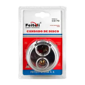 Candado de disco, 70mm de acero inoxidable, uso rudo resistente al co…