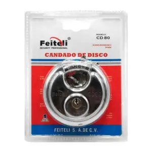 Candado de disco, 80mm de acero inoxidable, uso rudo resistente al co…
