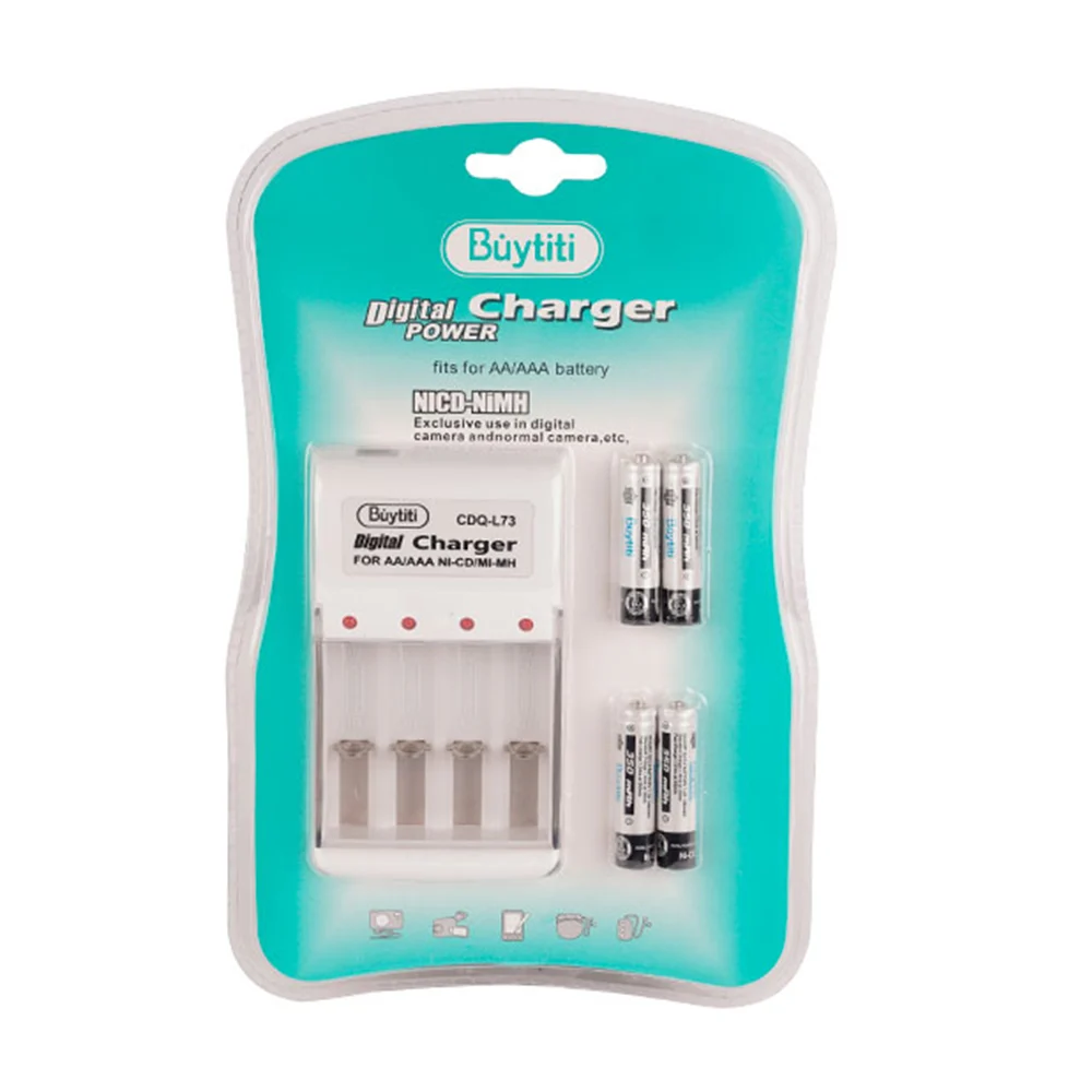 Cargador buytiti de pilas doble a y triple a, con 4 pilas recargables…