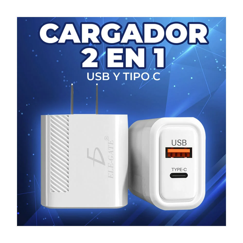 Cubo cargador ele-gate con puerto usb y usb-c para carga rápida / ch.…